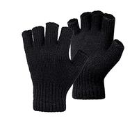 Primo Black Mens Boys Girls Women Warm Half Finger Fingerless Gloves
