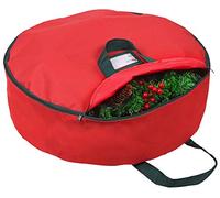 Primode Christmas Wreath Storage Bag 48" - Handles Made Of Durable 600D Oxford Polyester Material Storage Bag Extra Large 48” Holiday Wreaths Container (Red)