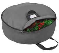Primode Wreath Storage Bag 48" | Garland Wreaths Container with Handles| Durable 600D Oxford Polyester Material Xmas Holiday Wreaths Storage Holder (Gray)