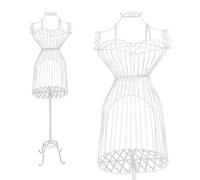 PrimoLiving metal dressmaker mannequin Diva in white with storage compartment - vintage dress mannequin - ideal as female mannequin or clothes rack - P-05958