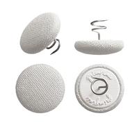 Primpins Upholstery Tacks - 20 Colors Available - Fabric Covered Button Twist Pins - for Slipcovers, Armrest Covers, Armchair Caddies, Bed Skirts, Headliners (Set of 24, Light Grey)