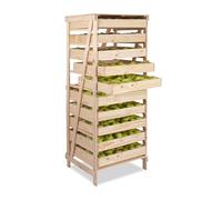 Primrose 10 Drawer Natural Pine Wooden Pressure Treated Apple Storage Rack 156cm