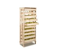 Primrose 10 Drawer Natural Pine Wooden Pressure Treated Space Saving Apple Storage Rack 156cm