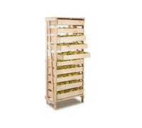 Primrose 10 Drawer Wooden Apple Storage Rack with Space Saving Design 156 x 33cm in Beige | Size: 156 x 33 cm Primrose Beige 156 x 33 cm