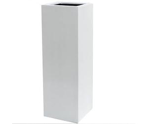 Primrose 100cm Tall Square Polystone Planter with Drainage Hole and Bung in White