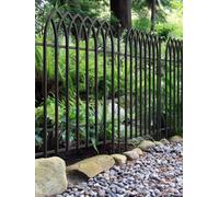Primrose 121Cm Gothic Fence Section Black Galvanised Steel Panacea Fence System