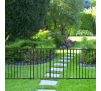 Primrose 122cm Abbey Road Fence Section Black Galvanised Steel Panacea Fence System Primrose Black