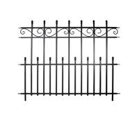 Primrose 122cm Kensington Fence Section Black Galvanised Steel Panacea Fence System Primrose Black