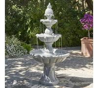 Primrose 150cm Antique Regal Stone Effect 3 Tier Classic Water Feature Fountain Outdoor Cascade in Grey