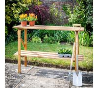 Primrose 2 Tier Easy Store Treated Pine Wooden Garden Greenhouse Staging 1.22M
