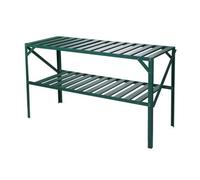 Lacewing 126cm Green Traditional 2 Tier Shelves Greenhouse Staging Garden Storage Shelving Shed Rack Set 1