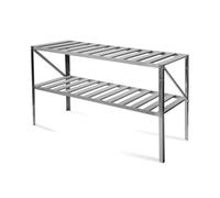 Primrose Traditional 2 Tier Greenhouse Staging Shelf Workbench in Silver 126cm | Size: 1200mm x 500mm Primrose Silver 1200mm x 500mm