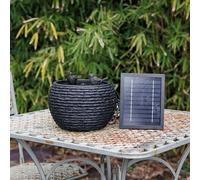 Primrose 25cm Solar Water Feature Bathing Birds on Textured Sphere with LED Lights