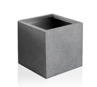Primrose 25Cm Terracotta Fibrecotta Kadamus Cube Planter In Dark Grey Meteor Texture