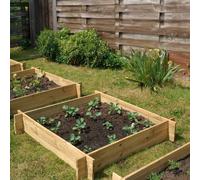 Primrose 270L Chamberlain Garden Wooden Raised Grow Bed 100cm x 100cm in Beige | Size: 100 cm x 100 cm Primrose Beige 100 cm x 100 cm