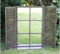 Primrose 2Ft 7In X 1Ft 10In Country Shuttered Window Glass Garden Mirror - By Reflect™