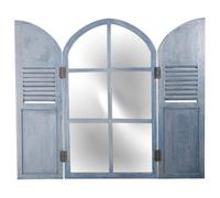Primrose 2Ft 9In X 1Ft 6In Arched Glass Garden Mirror With Wooden Shutters - By Reflect™