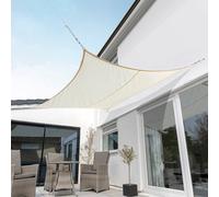 Primrose 2m Square Waterproof Ivory Garden Patio Sun Shade Sail Canopy 98% UV Block with Free Fixing Kit Primrose Ivory