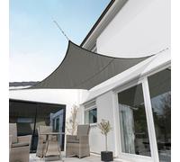 Primrose 2m Square Waterproof Ivory Garden Patio Sun Shade Sail Canopy 98% UV Block with Free Fixing Kit in Charcoal Primrose Charcoal
