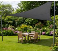 Primrose 2m Triangle Pro Waterproof Garden Sail Shade Canopy 98% UV Block in Charcoal Primrose Charcoal