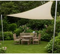 Primrose 3.6m Triangle Pro Waterproof Garden Sail Shade Canopy 98% UV Block in Ivory Primrose Ivory