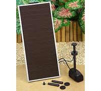 Primrose 300LPH Solar Pump Kit for Outdoor Garden Water Feature Fountains with Lights and Backup Battery