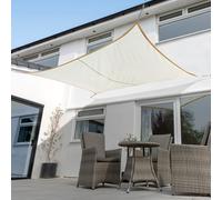 Primrose 3m Square Waterproof Charcoal Garden Patio Sun Shade Sail Canopy 98% UV Block with Free Fixing Kit in Ivory Primrose Ivory