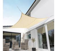 Primrose 3m Square Waterproof Charcoal Garden Patio Sun Shade Sail Canopy 98% UV Block with Free Fixing Kit in Light Sand Primrose Light Sand
