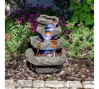 Primrose 4-Tier Cascading Rock Self Contained Water Feature With Led Lights