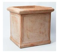 Primrose 47cm Large Terracotta Cube Planter with Drainage Hole in