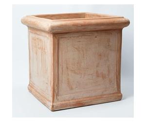 Primrose 47cm Large Terracotta Cube Planter with Drainage Hole in