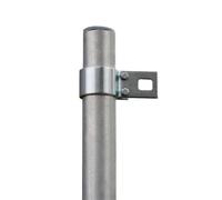 Primrose 4m Silver Tall Round Galvanised Steel Shade Sail Pole w/ Bracket Clamp Primrose Silver