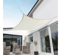 Primrose 5.4m Square Waterproof Ivory Garden Patio Sun Shade Sail Canopy 98% UV Block with Free Fixing Kit Primrose Ivory