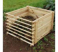 Primrose 530L Outdoor Wooden Compost Bin Composter with Slatted Design 92cm in Beige Primrose Beige