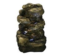 Primrose 54cm Rock Effect Four Tier Water Fountain Cascading Falls with LED Lights Self Contained Decorative Feature