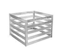 Primrose 560L Galvanised Steel Slatted Compost Bin 93cm x 93cm in Metallic Silver | Size: 93 cm x 93 cm Primrose Metallic Silver 93 cm x 93 cm
