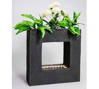 Primrose 56cm Black Slate Effect Milano Rain Rainfall Water Fountain with Trough Planter and Lights Zen Garden Feature