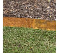 Primrose 5m Corten Steel Straight Garden Lawn Border Edging Pieces Rust H10cm in Brown Primrose Brown 5m