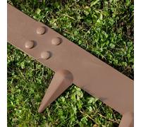 Primrose 5M Steel Modular Garden Lawn Border Path Edging Pieces With Locking Screws In Brown