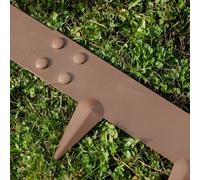 Primrose 5M Steel Modular Garden Lawn Border Path Edging Pieces With Locking Screws In Brown
