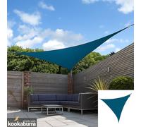 Primrose 5m Triangle Waterproof Patio Sun Shade Canopy 98% UV Block Free Rope in Teal Primrose Teal