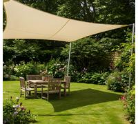 Primrose 5m x 4m Rectangle Pro Waterproof Garden Sail Shade Canopy UV Block in Ivory Primrose Ivory