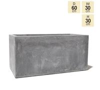 Primrose 60cm Terracotta Fibre Medium Cement Trough Planter in Grey Primrose Grey