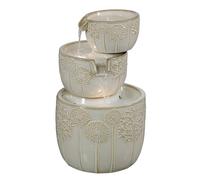 Primrose 62cm 3 Tier Ceramic Bronte Cascading Bowls Patio Water Feature with LED Lights