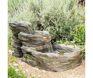 Primrose 63cm Stone Effect 3 Tier Cascading River Water Fountain with LED Lights Frost & UV Resistant Feature