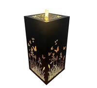 Primrose Wild Meadow & Buttefrly Cut Out Water Feature with LED Lights 64cm in Black Primrose Black