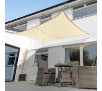 Primrose 6m x 5m Rectangle Waterproof Charcoal Garden Patio Sun Shade Sail Canopy 98% UV Block with Free Fixing Kit in Ivory Primrose Ivory
