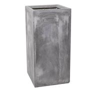 Primrose 70cm Terracotta Fibre Cement Finish Tall Cube Planter in Grey Primrose Grey