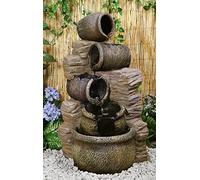 Primrose 77cm Cherika 4 Tier Cascading Oil Jars Water Feature Classic Sandstone Fountain