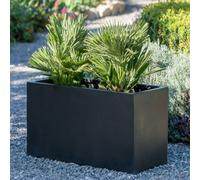 Primrose Polystone Outdoor Rectangular Trough Planter Black Small 80cm x 30cm (31.5in x 11.8in)